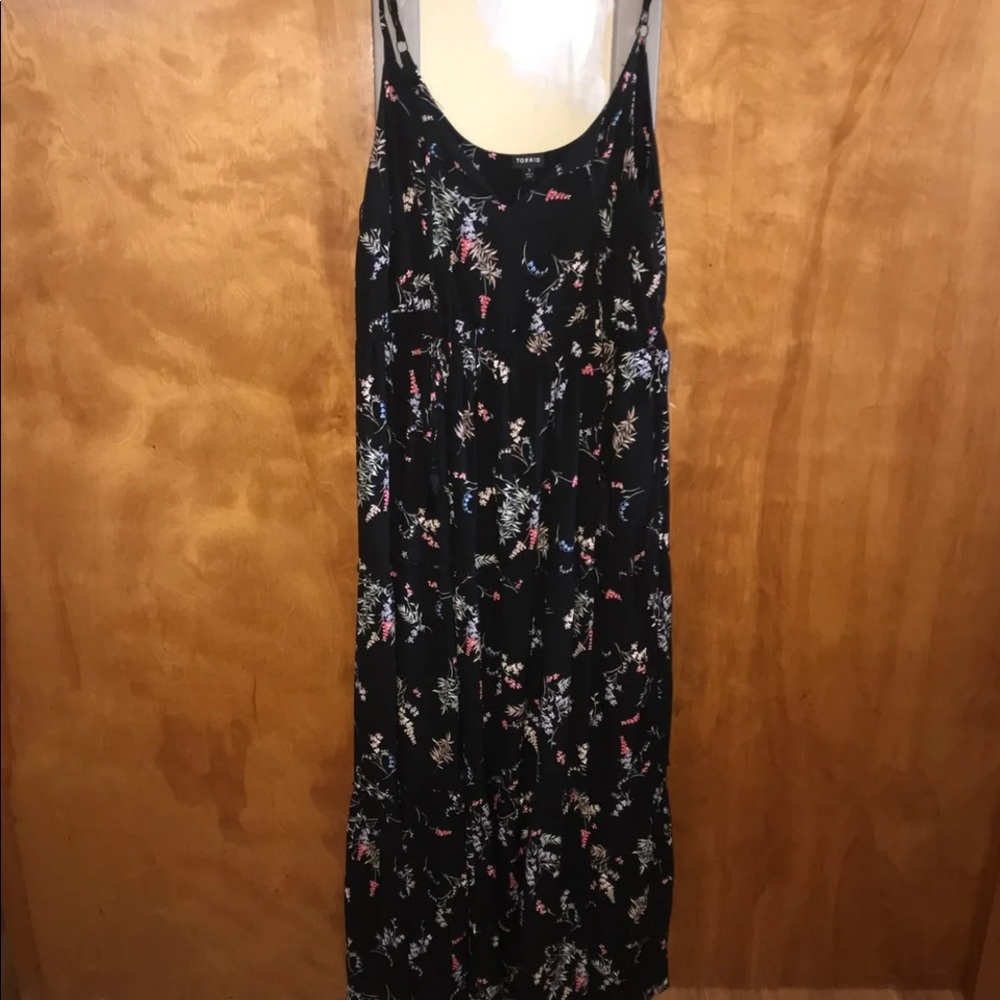 Torrid Black Maxi Floral Dress